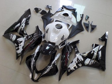 Online 2007-2008 Honda CBR600RR Motorcycle Fairings - White Glossy Black Leyla Canada