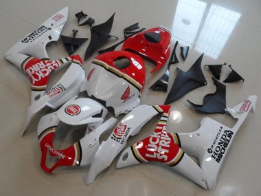Online 2007-2008 Honda CBR600RR Motorcycle Fairings - White Red Lucky Strike Canada