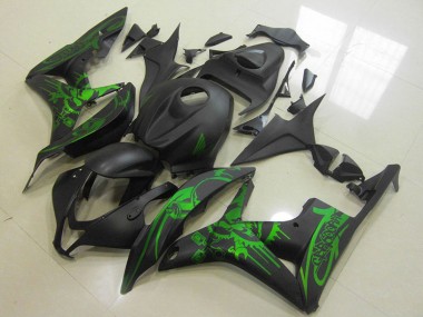 Online 2007-2008 Honda CBR600RR Motorcycle Fairings - Green Matte Black Skull Canada