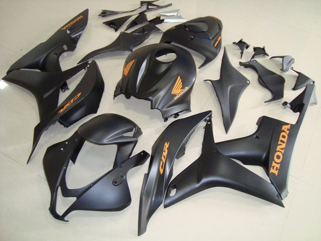2007-2008 Honda CBR600RR Motorcycle Fairings - Matte Black Gold Decals Canada