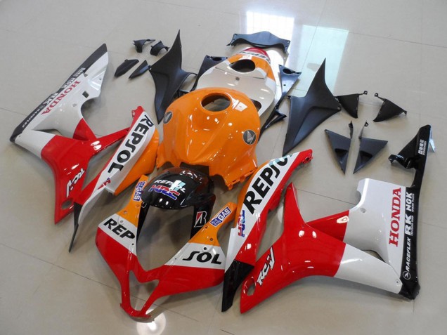 2007-2008 Honda CBR600RR Motorcycle Fairing Kits - Orange White Red Glossy Black Repsol Canada