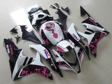 Online 2007-2008 Honda CBR600RR Motorcycle Fairings - White Pink Matte Black HRC Playboy with Durex Canada