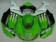 2007-2008 Kawasaki ZX6R Motorcycle Fairings - Green White Ninja Canada