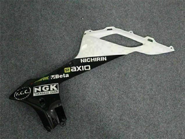 2007-2008 Kawasaki ZX6R Motorcycle Fairings - Black White Elf Canada