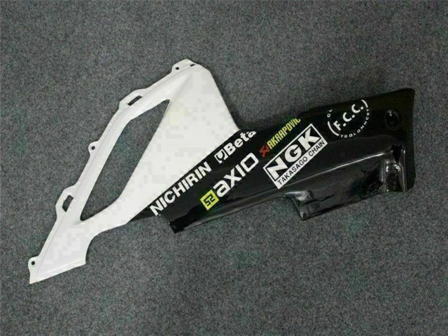 2007-2008 Kawasaki ZX6R Motorcycle Fairings - Black White Elf Canada