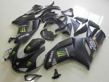 Online 2007-2008 Kawasaki ZX6R Motorcycle Fairings - Matte Black Monster Canada