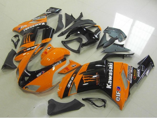 2007-2008 Kawasaki ZX6R Motorcycle Fairings - Orange Monster Canada