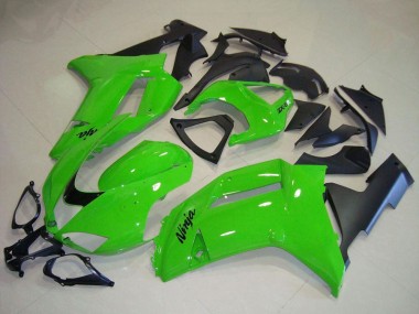 Online 2007-2008 Kawasaki ZX6R Motorcycle Fairings - Green Matte Black Canada