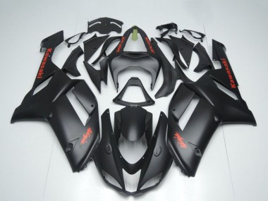Online 2007-2008 Kawasaki ZX6R Motorcycle Fairings - Matte Black with Red Sticker Canada