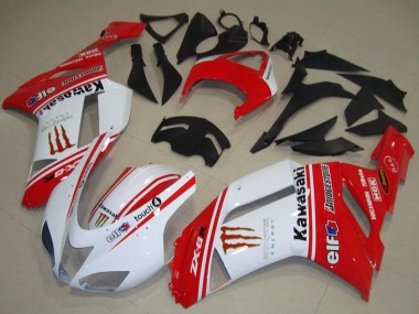 Online 2007-2008 Kawasaki ZX6R Motorcycle Fairings - Red and White Canada