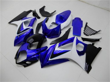 Online 2007-2008 Suzuki GSXR 1000 Motorcycle Fairings - White Blue Black No Decal Canada