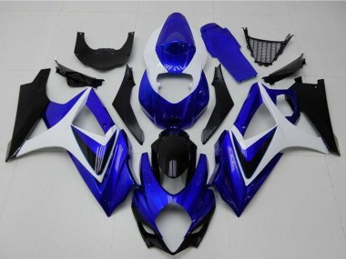 Online 2007-2008 Suzuki GSXR 1000 Motorcycle Fairings - White Blue Black No Decal Canada