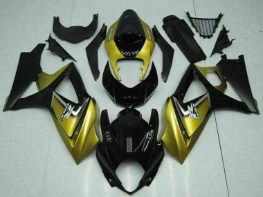 Online 2007-2008 Suzuki GSXR 1000 Motorcycle Fairings - Gold Glossy Black Silver Decal Canada