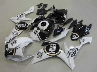 Online 2007-2008 Yamaha YZF R1 Motorcycle Fairings - White Black Lucky Strike Canada