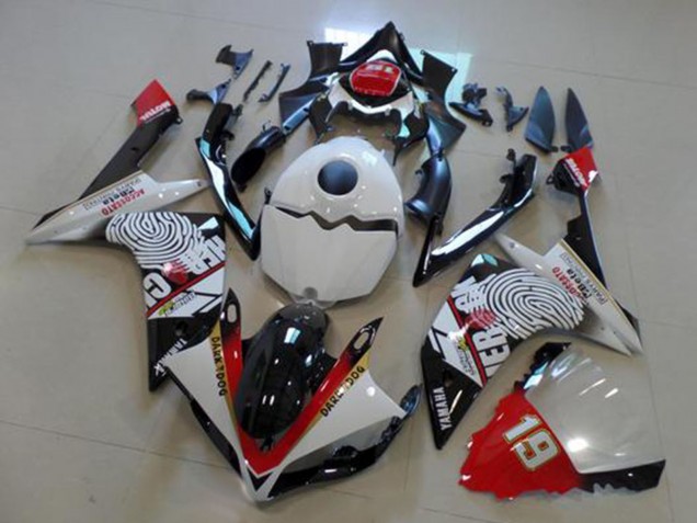 2007-2008 Yamaha YZF R1 Motorcycle Fairings - White Red Black Yellow Dark Dog Canada