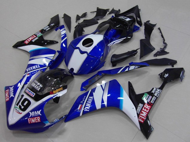 2007-2008 Yamaha YZF R1 Motorcycle Fairings - White Blue Black Volvo Fimer Canada