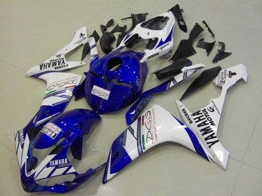 Online 2007-2008 Yamaha YZF R1 Motorcycle Fairings - White Blue Becker Motul Canada