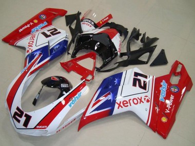 Online 2007-2014 Ducati 1098 Motorcycle Fairings - White Red Blue Glossy Black Valsir Xerox 21 Canada