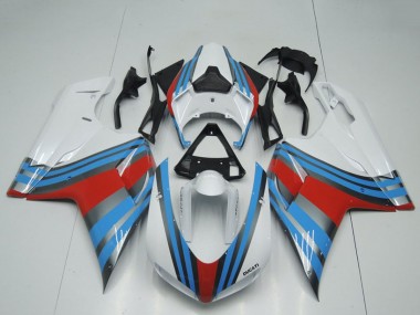 Online 2007-2014 Ducati 848 1098 1198 Motorcycle Fairings - White Blue Red Canada