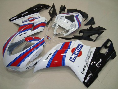 Online 2007-2014 Ducati 848 Motorcycle Fairings - White Red Green Glossy Black Martini Canada