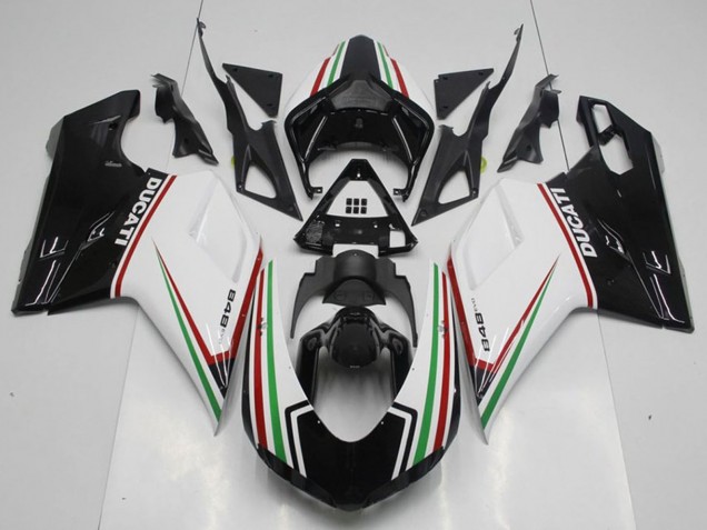 2007-2014 Ducati 848 Motorcycle Fairing Kits - White Red Green Glossy Black Canada