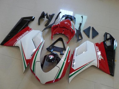 Online 2007-2014 Ducati 848 Motorcycle Fairing - White Red Green Glossy Black Canada