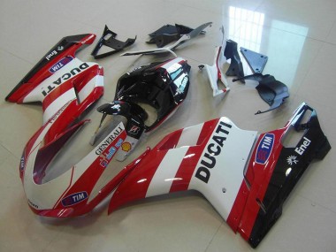 Online 2007-2014 Ducati 848 1098 1198 Motorcycle Fairings - White Red Black Generali Tim Canada