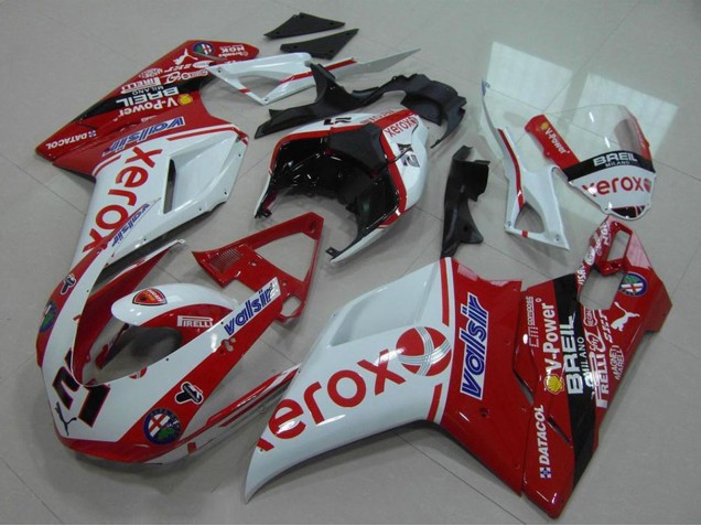 2007-2014 Ducati 848 1098 1198 Motorcycle Fairing - White Red Glossy Black Valsir Xerox OEM Style 21 Canada