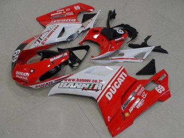 Online 2007-2014 Ducati 848 1098 1198 Motorcycle Fairings - White Red Glossy Black Banner 69 Canada