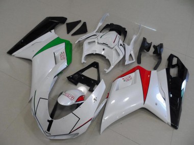 Online 2007-2014 Ducati 848 1098 1198 Motorcycle Fairings - Glossy White Red Green Glossy Black Canada