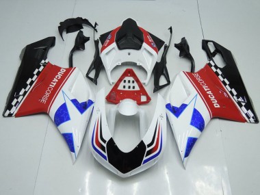 Online 2007-2014 Ducati 848 1098 1198 Motorcycle Fairings - White Red Blue Glossy Black Corse Canada