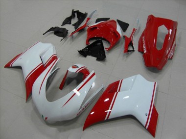 Online 2007-2014 Ducati 848 Motorcycle Fairings - White Red Racing Version Canada