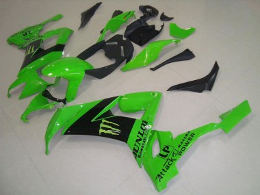 Online 2008-2010 Kawasaki ZX10R Motorcycle Fairings - Green Black Monster Dunlop Canada