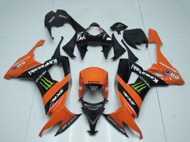Online 2008-2010 Kawasaki ZX10R Motorcycle Fairings - Orange Black Green Monster Canada