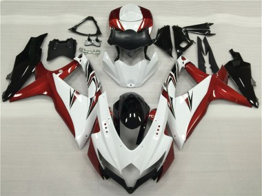Online 2008-2010 Suzuki GSXR 600/750 Motorcycle Fairings - White Red Glossy Black Canada