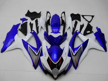 Online 2008-2010 Suzuki GSXR 600/750 Motorcycle Fairings - White Blue Black Red Line Canada