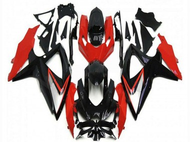 Online 2008-2010 Suzuki GSXR 600/750 Motorcycle Fairings - Red Glossy Black Stripe Canada