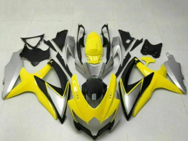 Online 2008-2010 Suzuki GSXR 600/750 Motorcycle Fairings - Yellow Silver Glossy Black Canada