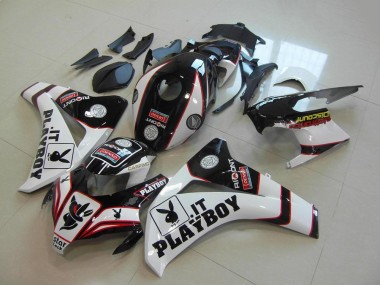 Online 2008-2011 Honda CBR1000RR Motorcycle Fairings - White Red Glossy Black Playboy Canada