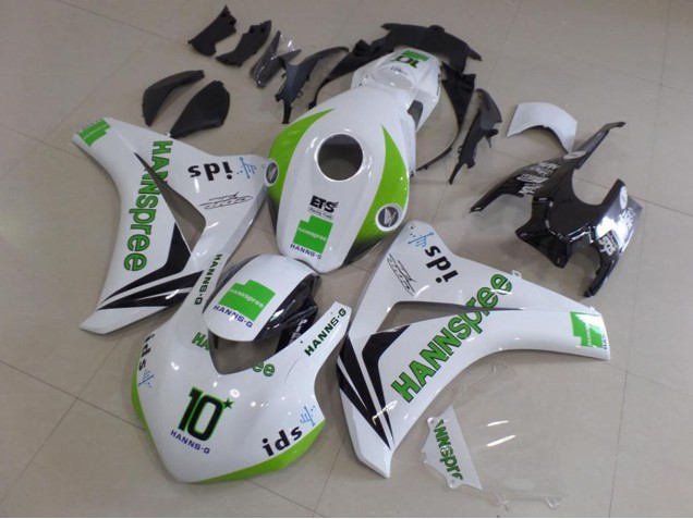 2008-2011 Honda CBR1000RR Motorcycle Fairings - White Green Glossy Black Hannspree 10 Canada