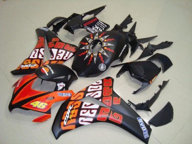 Online 2008-2011 Honda CBR1000RR Motorcycle Fairings - Matte Black Orange Rossi Repsol 46 Canada