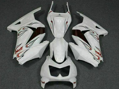 Online 2008-2012 Kawasaki EX250 Motorcycle Fairings - White Red Canada