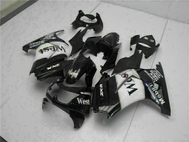 Online 2008-2012 Kawasaki EX250 Motorcycle Fairings - Glossy Black White West Canada