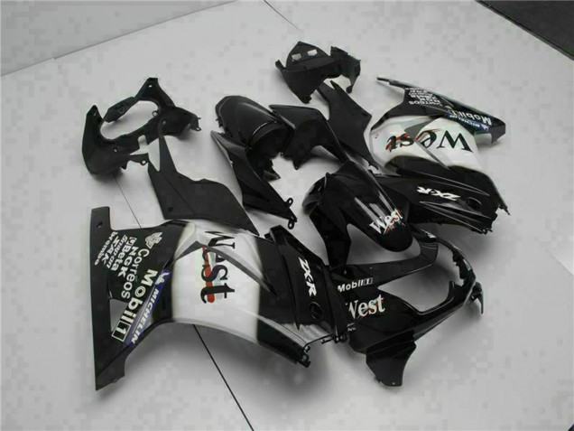 2008-2012 Kawasaki EX250 Motorcycle Fairings - Glossy Black White West Canada