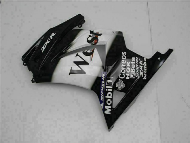 2008-2012 Kawasaki EX250 Motorcycle Fairings - Glossy Black White West Canada