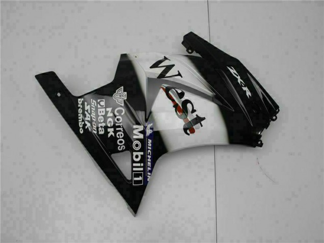 2008-2012 Kawasaki EX250 Motorcycle Fairings - Glossy Black White West Canada