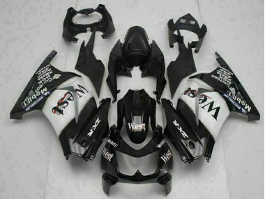 Online 2008-2012 Kawasaki EX250 Motorcycle Fairings - Glossy Black White West Canada
