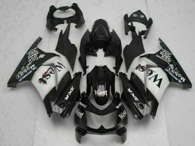 Online 2008-2012 Kawasaki EX250 Motorcycle Fairings - Glossy Black White West Canada