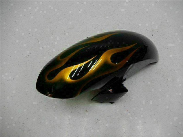 2008-2016 Yamaha YZF R6 Motorcycle Fairings - Glossy Black Gold Flame Canada