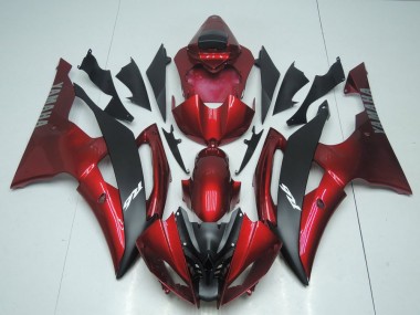 Online 2008-2016 Yamaha YZF R6 Motorcycle Fairing - Red Matte Black Canada